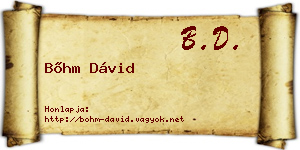 Bőhm Dávid névjegykártya